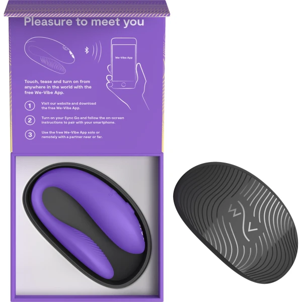 We-Vibe Sync Go App Enabled Waterproof Rechargeable Couples Vibrator - Purple