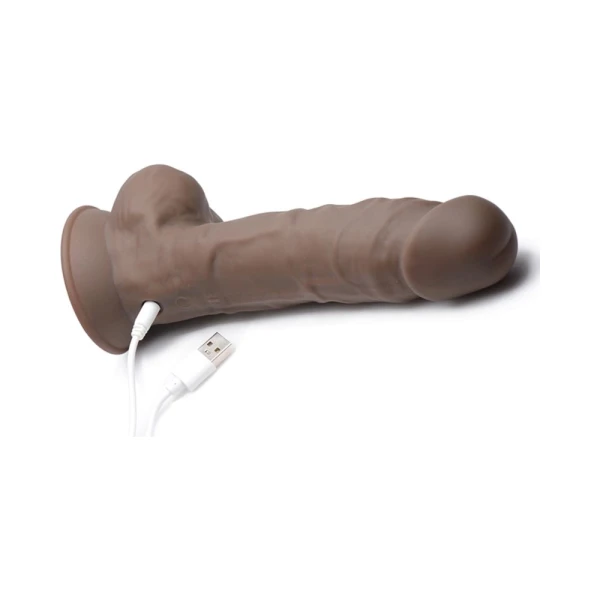 Fleshstixxx Vibrating Rechargeable Dong 8 In. Brown — image 11 of 14