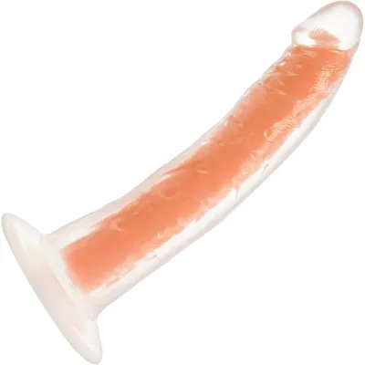 Neo Elite Glow In The Dark 7 5 Dual Density Realistic Silicone Dildo by Blush Neon Orange