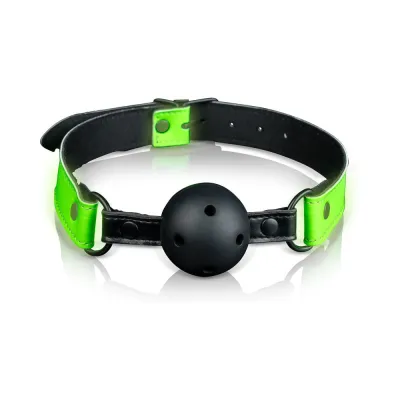 Ouch Glow Breathable Ball Gag Glow In The Dark Green