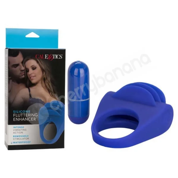 Blue Silicone Fluttering Enhancer Cock Ring