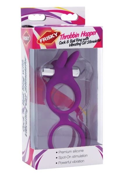 Throbbin Hopper Cock and Ball Ring with Vibrating Clit Stimulator