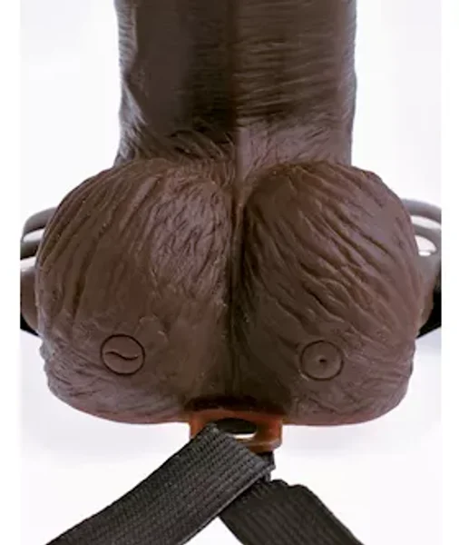 Fetish Fantasy 8 Inch Hollow Rechargeable Strap-on Remote  - Brown — image 12 of 14