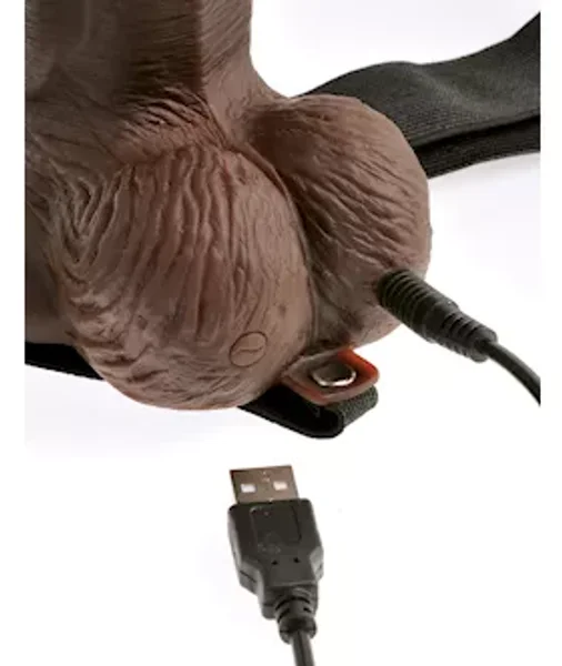 Fetish Fantasy 8 Inch Hollow Rechargeable Strap-on Remote  - Brown — image 11 of 14