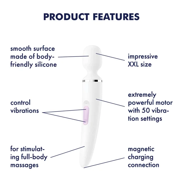 Satisfyer Wand-er Woman White/Chrome