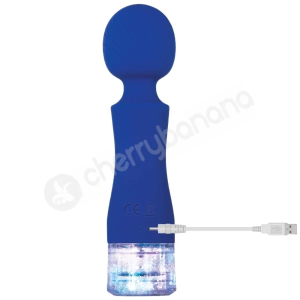 Evolved Dazzle Blue Mini Massage Wand With Glitter & Liquid Base