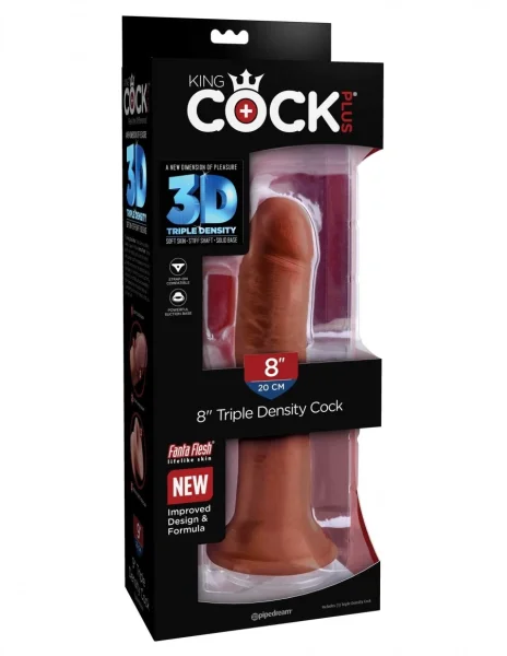 King Cock Plus 8" Triple Density Cock - Brown — image 4 of 6