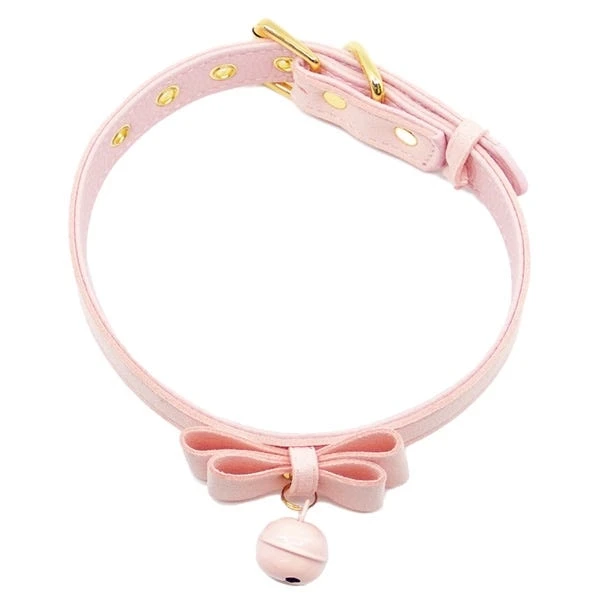 Love In Leather Bow Collar with Cat Bell