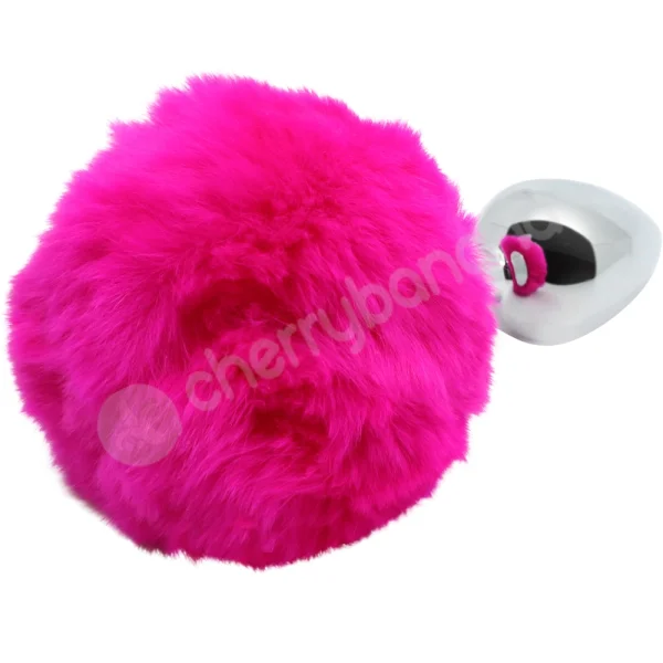 Hidden Treasures Silver & Pink Fluffy 2.9" Butt Plug