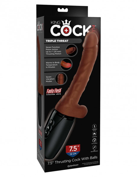King Cock Plus 7.5" Thrusting Cock with Balls