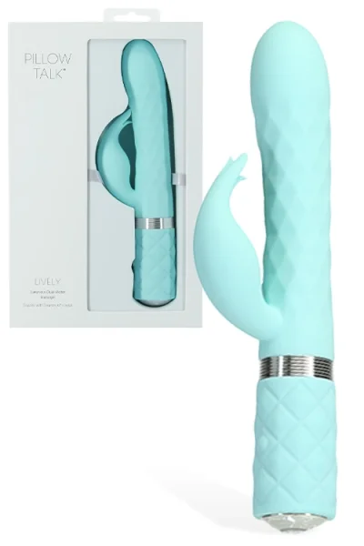 Pillow Talk Lively - 8.5" Rotating Rabbit Vibrator with Swarovski Crystal Accent
