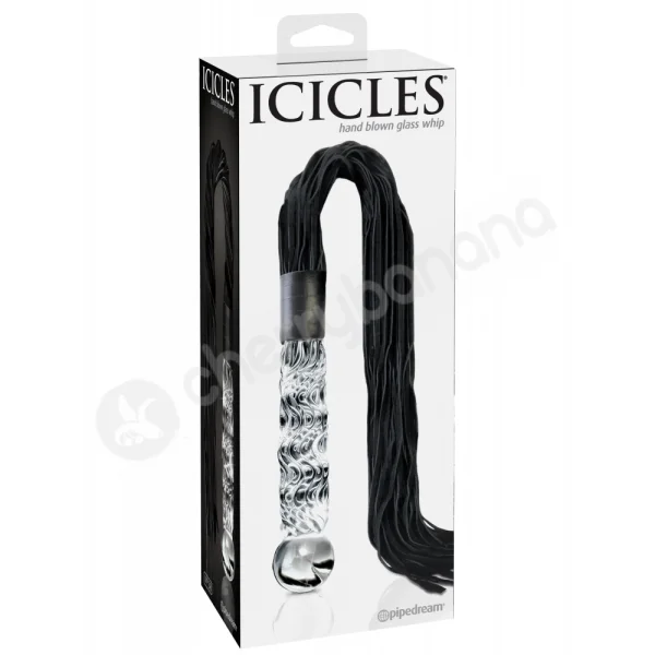 Icicles #38 Glass/Leather Flogger