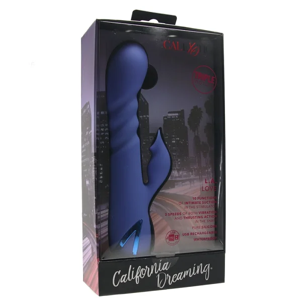 California Dreaming L.A. Love Thrusting Rabbit Style Silicone Rechargeable Vibrator by CalExotics