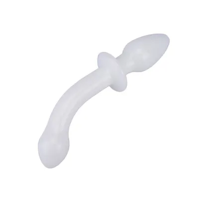 Lucent Pearl Double Ended Glass Massager White 4 5 Inch