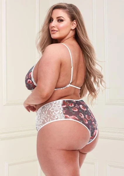 Floral & Lace High-Waisted Lingerie Set