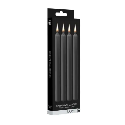 Teasing Wax Candles Large Blk 4 Pack