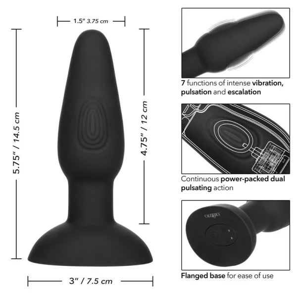 Bionic Dual Pulsating Probe Rechargeable Silicone Anal Stimulator By CalExotics - Black