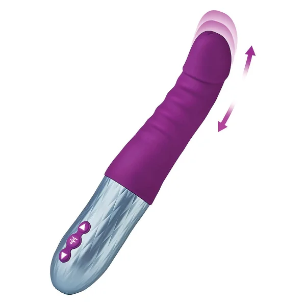 Cadenza Rechargeable Silicone Thrusting Dildo By FemmeFunn - Purple