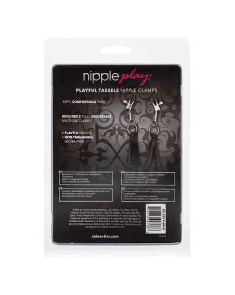 Nipple Play Playful Tassels Nipple Clamps - Black