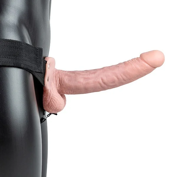 RealRock 9-inch Hollow Strap-On Dildo with Vibrator