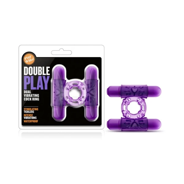 Play With Me - Double Play - Dual Vibrating Cockring - Purple