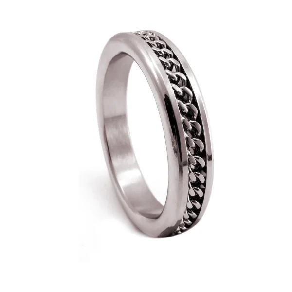 M2M Chrome Cock Ring Chain Design 1.75 inches