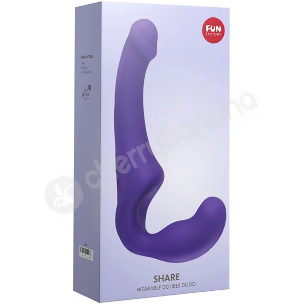 Fun Factory Violet Share Wearable Double Dildo Strapless Strap-on