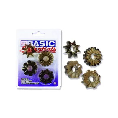 Basic Essentials Cock Ring Set of 4