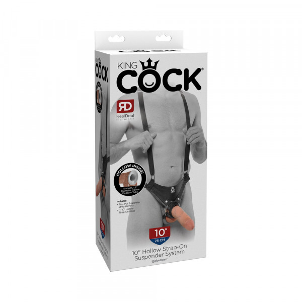 King Cock 10 inches Hollow Strap On Suspender System