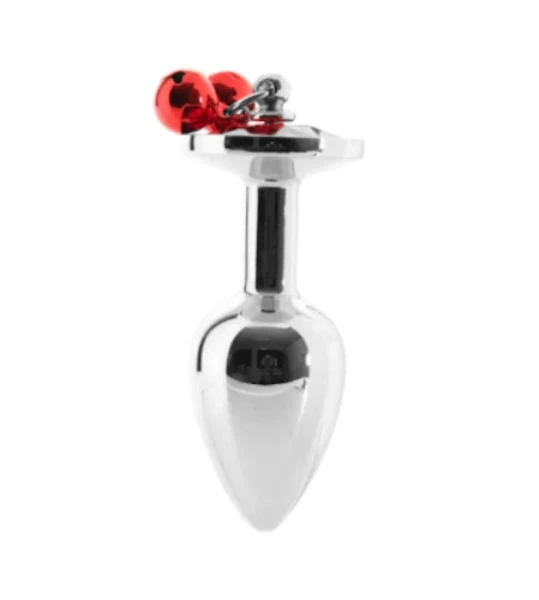 Booty Sparks Red Gem Anal Plug Set with Jingle Bells