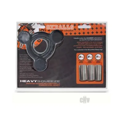 Oxballs Heavy Squeeze Weighted Squeeze Ballstretcher With 3 Stainless Steel Weights Black