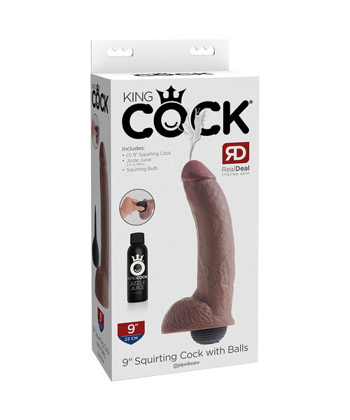 Pipedream King Cock Dark Squirting Ballsy Dildo - 9 Inch — image 7 of 7