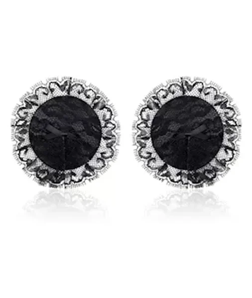 Round Lace Nipple Covers - Black — image 4 of 6
