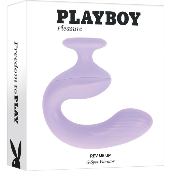 Playboy Pleasure Rev Me Up Rechargeable Waterproof Silicone Dual Stimulation Vibrator - Purple