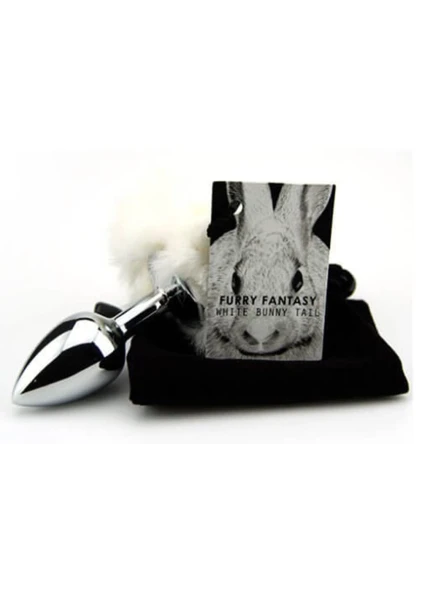 Furry Fantasy White Bunny Tail Butt Plug