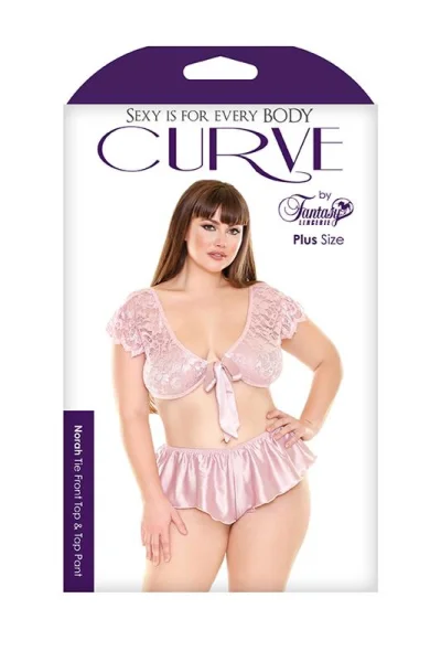 Norah Tie Front Top & Flutter Panty Lingerie Set