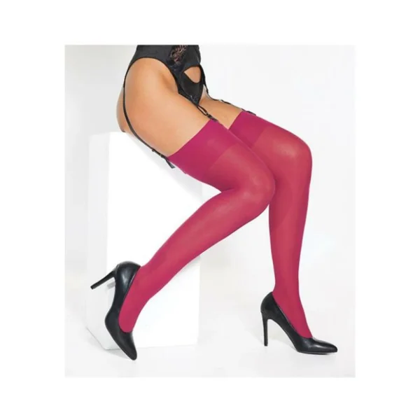 Women's Lingerie: Coquette Sheer Stockings Raspberry O/s