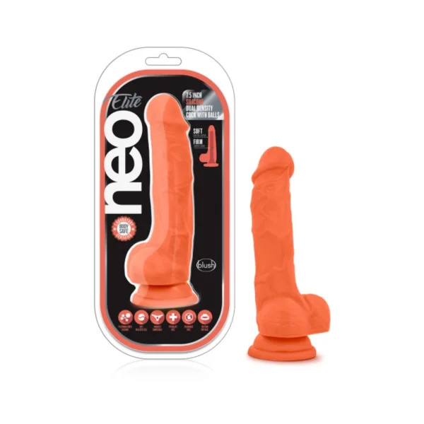 Neo Elite - 7.5in Silicone Dual Density Cock With Balls — image 6 of 7