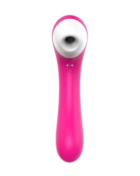 Dual Sucker Vibrator - Hot Pink - 7.2 Inch