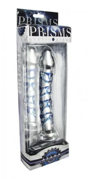 Asana Glass Dildo Clear Blue Heart Accents — image 4 of 4