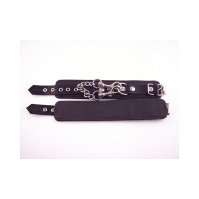 Rouge Plain Leather Wrist Cuffs Black
