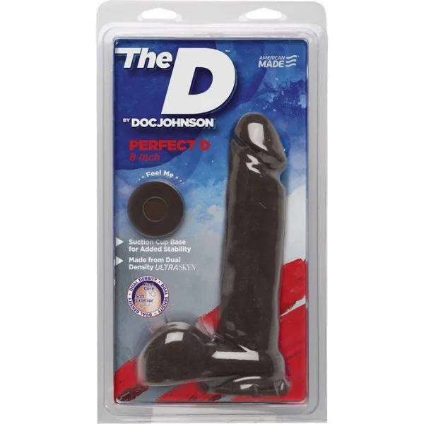 The D - Perfect D 8" Suction Cup Dildo by Doc Johnson - Chocolate