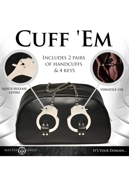 Cuffed and Loaded Travel Bag with Handcuff Handles