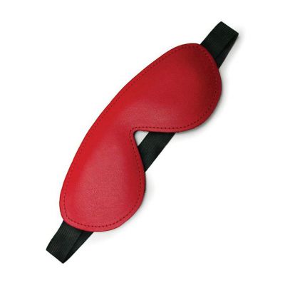 Padded Leather Blindfold Red
