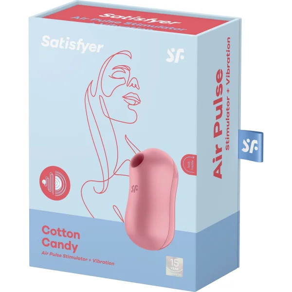 Satisfyer Cotton Candy Pressure Wave Rechargeable Waterproof Clitoral Stimulator - Pink