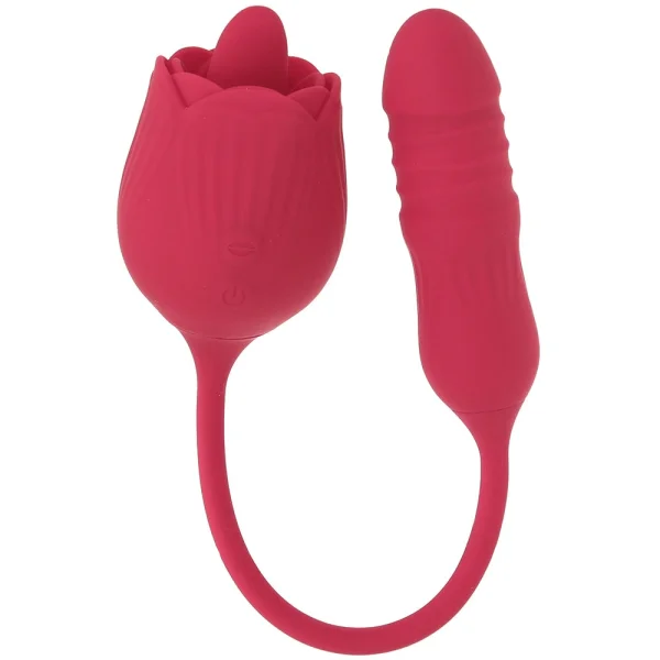 Wild Rose Rechargeable Silicone Dual Clitoral Stimulator By Evolved Novelties - Red