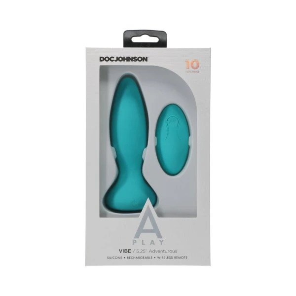 A-play Vibe Adventurous Rechargeable Silicone Anal Plug With Remote Teal — image 11 of 11