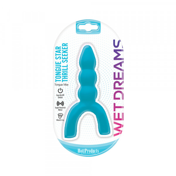 Tongue Star Thrill Seeker Tongue Vibe With Pleasure Ribs Blue
