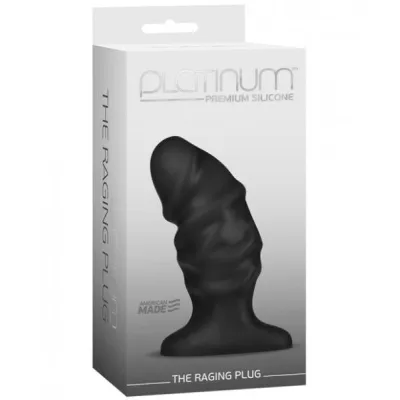 Platinum Premium Silicone The Raging Anal Plug Black 4 3 Inch