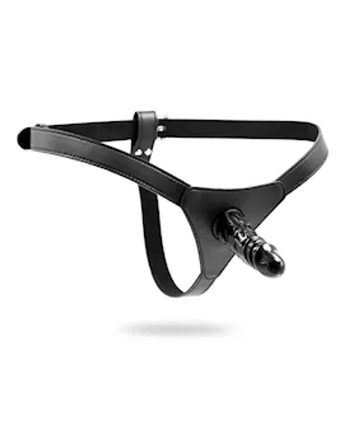 Thin Strap On Harness With Dildo - Black — image 2 of 4